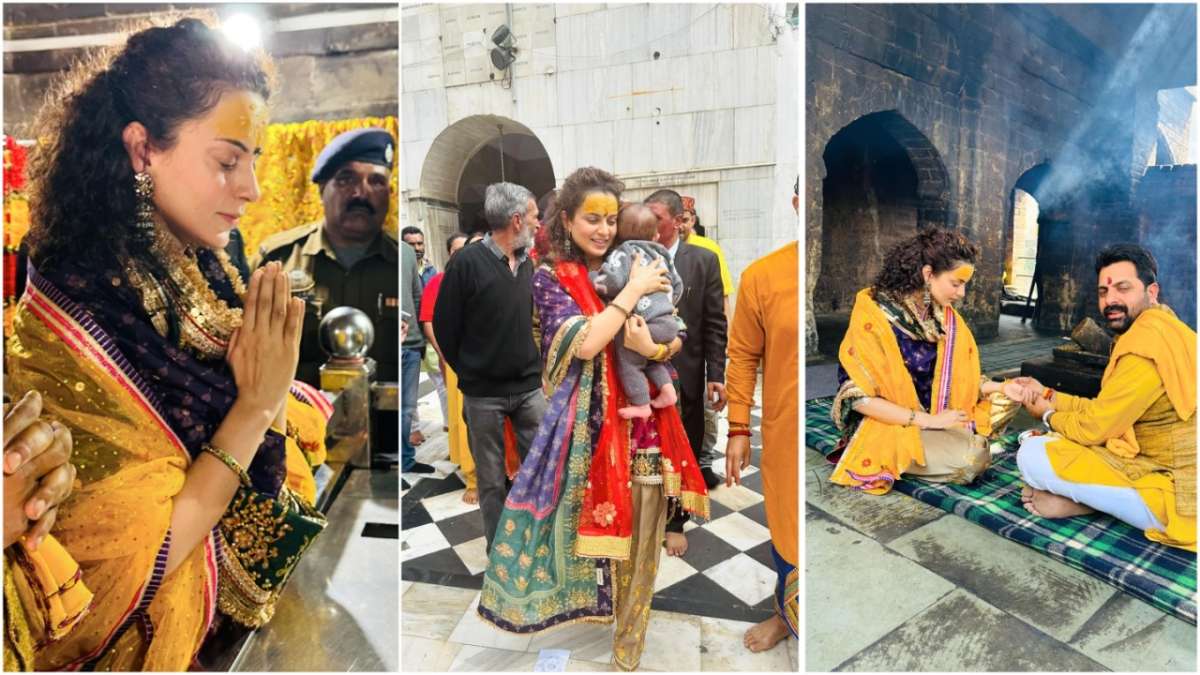 माथे पर तिलक, गले में माता की चुनरी ओढ़े बर्थडे पर देवी मां की भक्ति में लीन नजर आईं कंगना रनौत