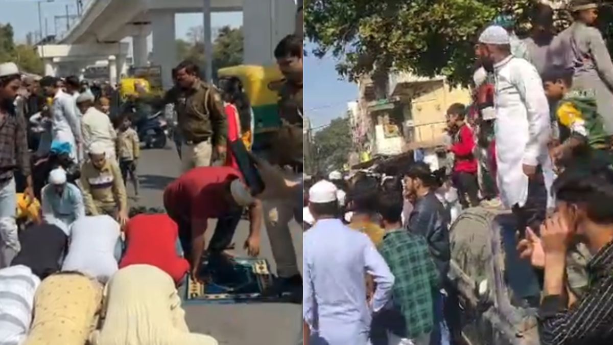 दिल्ली के इंद्रलोक में सड़क पर नमाज पढ़ने को लेकर लोगों का हंगामा,नाराज लोगों ने थाने को घेरा