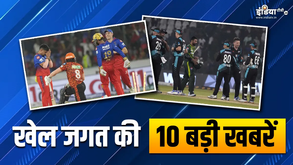 RCB ने IPL 2024 में हासिल की दूसरी जीत, न्यूजीलैंड ने दी पाकिस्तान को चौथे टी20 में मात; देखें जगत की 10 बड़ी खबरें INDIA TV- India TV Hindi