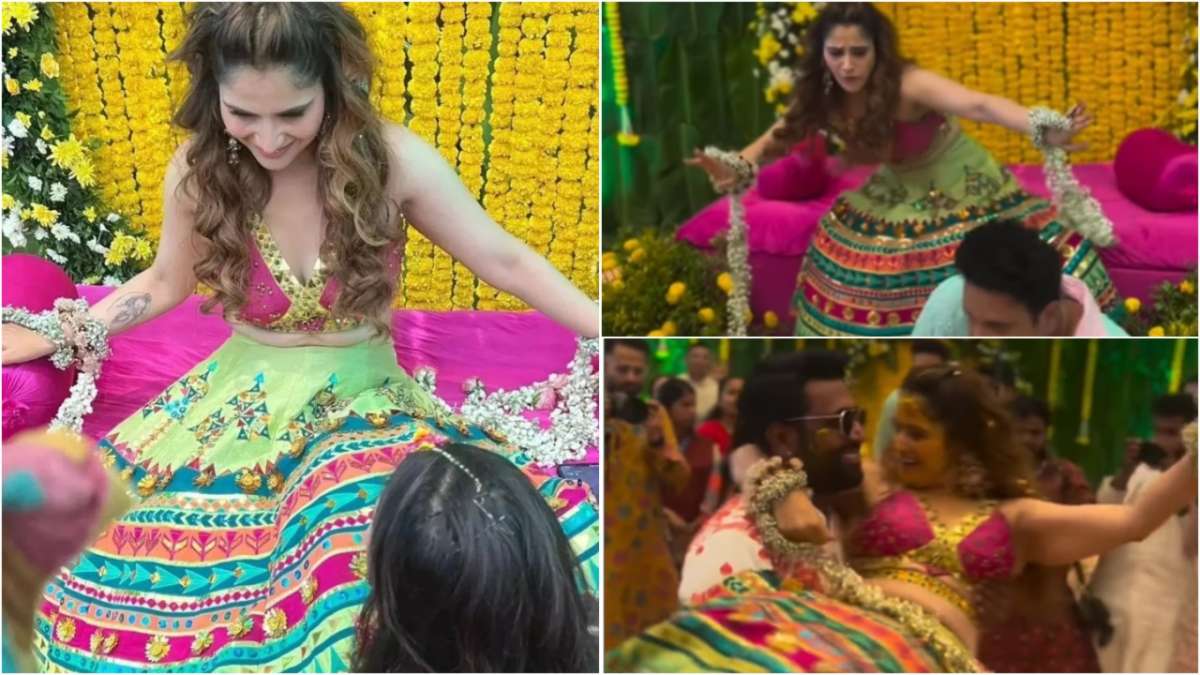 आरती सिंह ने अपनी हल्दी में ढोल पर लगाए जमकर ठुमके, नहीं नज़र आए मामा गोविंदा