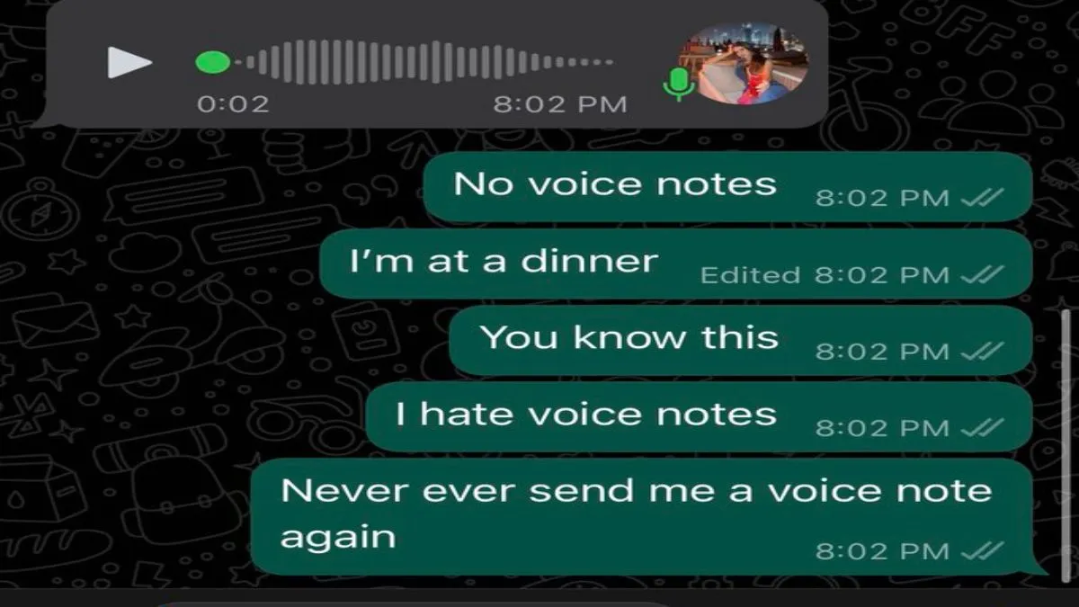 व्हाट्सएप पर Voice Note आते ही भड़का शख्स, स्क्रीनशॉट हुआ वायरल तो लोगों ने भी दिया रिएक्शन वायरल हो रहा स्क्रीनशॉट- India TV Hindi