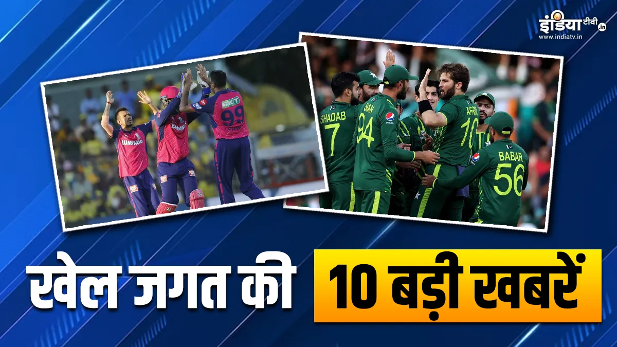 राजस्थान ने प्लेऑफ के लिए किया क्वालीफाई, T20 World Cup के लिए पाकिस्तान का बड़ा फैसला, देखें खेल की 10 बड़ी खबरें Sports Top 10- India TV Hindi