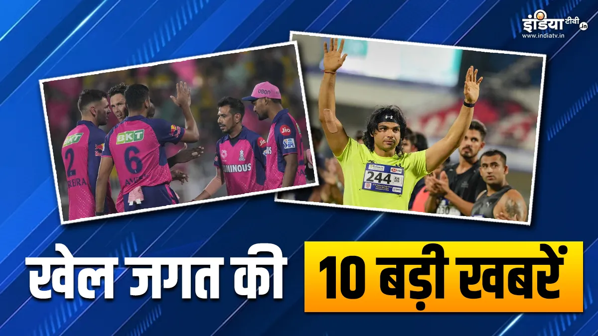 Sports Top 10: राजस्थान रॉयल्स की लगातार चौथी हार, फेडरेशन कप में नीरज चोपड़ा ने जीता गोल्ड, देखें खेल की 10 बड़ी खबरें Sports Top 10- India TV Hindi