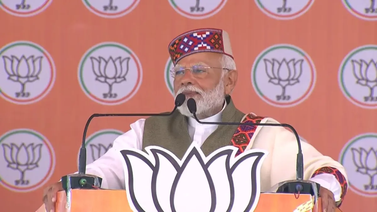 'कांग्रेस को भारत माता की जय और वंदे मातरम से दिक्कत है', शिमला में बोले पीएम मोदी शिमला में पीएम मोदी की रैली।- India TV Hindi