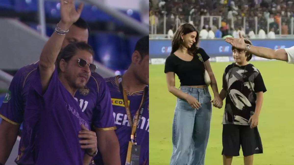 KKR के जीतते ही शाहरुख ने चूमा बेटे अबराम का माथा, खुशी से उछल पड़ीं बेटी सुहाना, VIDEO VIRAL