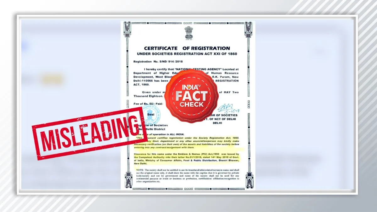 Fact Check: क्या NTA एक प्राइवेट संस्था है और RTI के तहत नहीं आता? जानें इसकी सच्चाई INDIA TV Fact Check- India TV Hindi