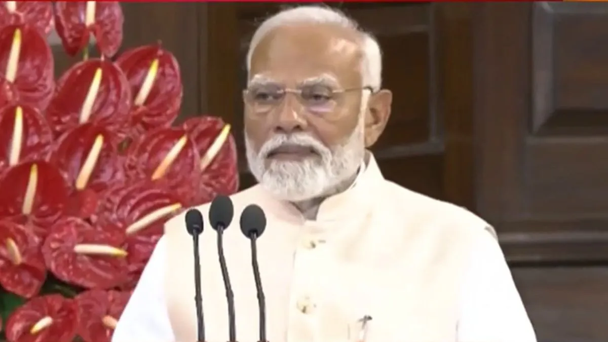 'NDA' का क्या है नया मतलब, संसदीय दल की बैठक में नरेंद्र मोदी ने बताया एनडीए की संसदीय दल की बैठक में पीएम मोदी।- India TV Hindi