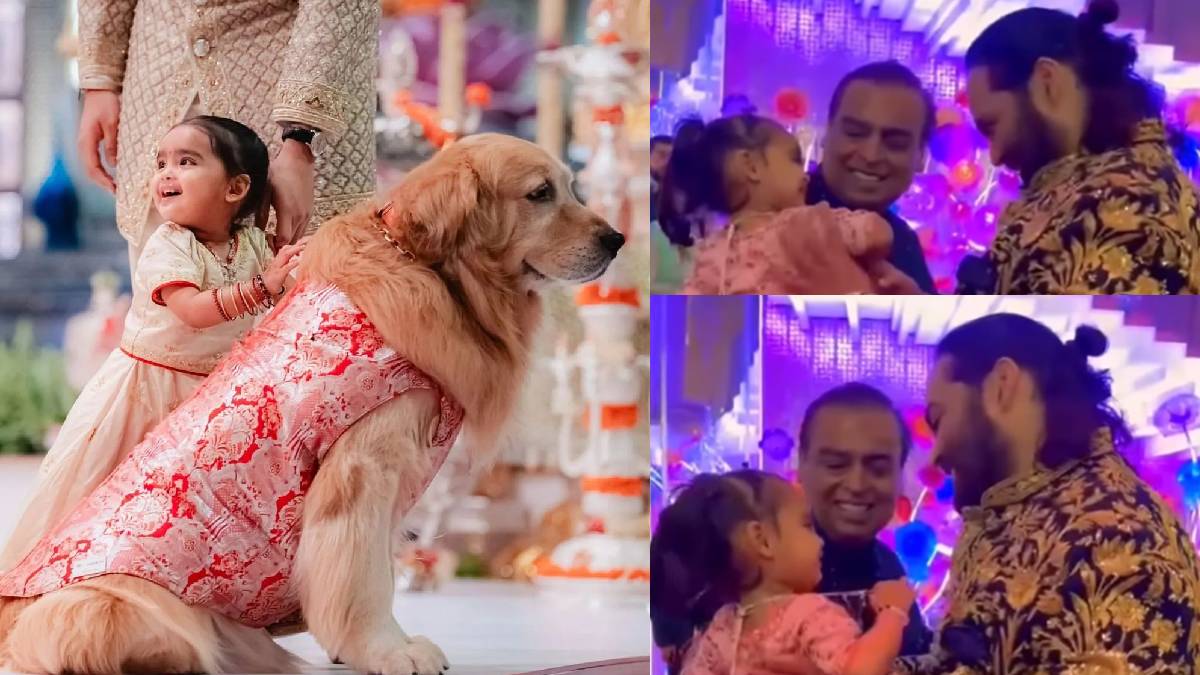 भांजी पर अनंत अंबानी को आया प्यार, नाना मुकेश संग खेल रही आदिया को गोद में लेकर खूब किया दुलार
