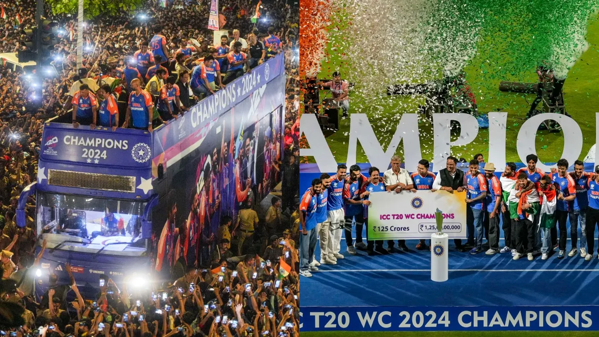 Team India Victory Parade: टीम इंडिया को वानखेड़े में किया गया सम्मानित, BCCI ने दिए 125 करोड़ रुपए Team India Victory Parade- India TV Hindi