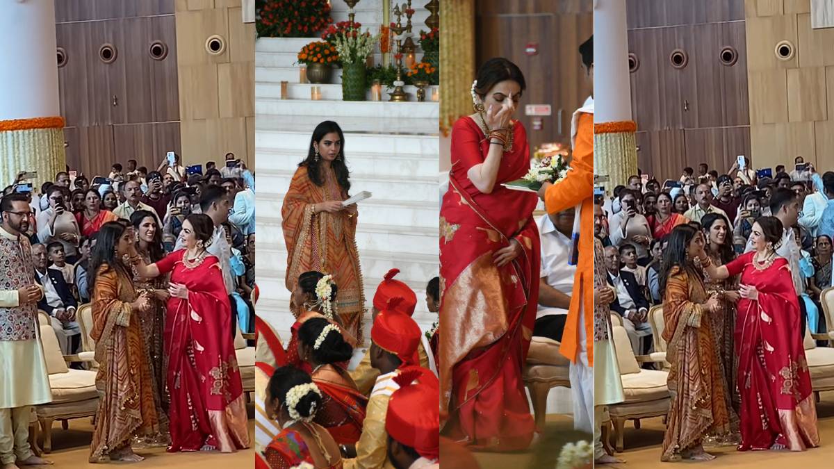 This is how Nita Ambani showered her love on her daughter Isha, she herself started combing her hair during the ceremony.