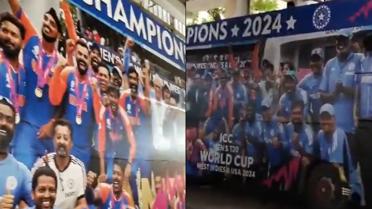 Team India Victory Parade: स्पेशल बस की तस्वीर और VIDEO आई सामने, टी20 वर्ल्ड कप उठाते खिलाड़ी Team India Victory Parade: स्पेशल बस की तस्वीर और VIDEO आई सामने, टी20 वर्ल्ड कप उठाते खिलाड़ी