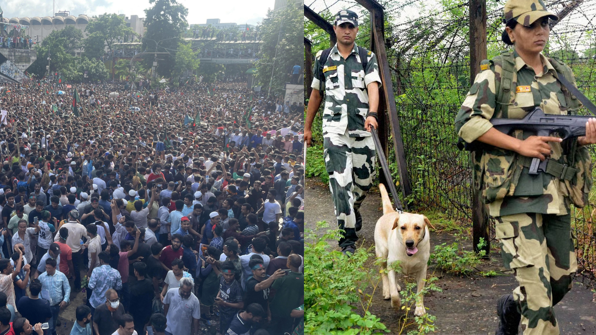 बांग्लादेश से भारत आने के लिए सीमा पर लोगों का हुजूम, बॉर्डर पर BSF ने रोका