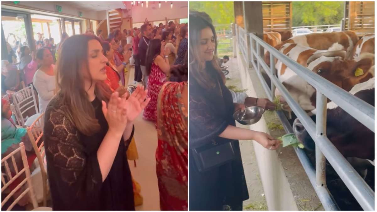 कृष्ण भक्ति में लीन हुईं परिणीति चोपड़ा, लंदन के इस्कॉन मंदिर में भजन गाते और गाय को चारा खिलाती आईं नजर