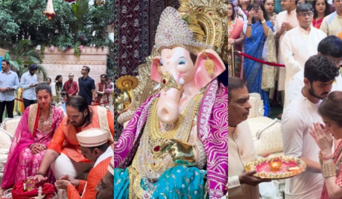 अनंत-राधिका ने शादी के बाद पहली बार साथ में की गणपति पूजा, बी प्राक ने शेयर की इनसाइड तस्वीर