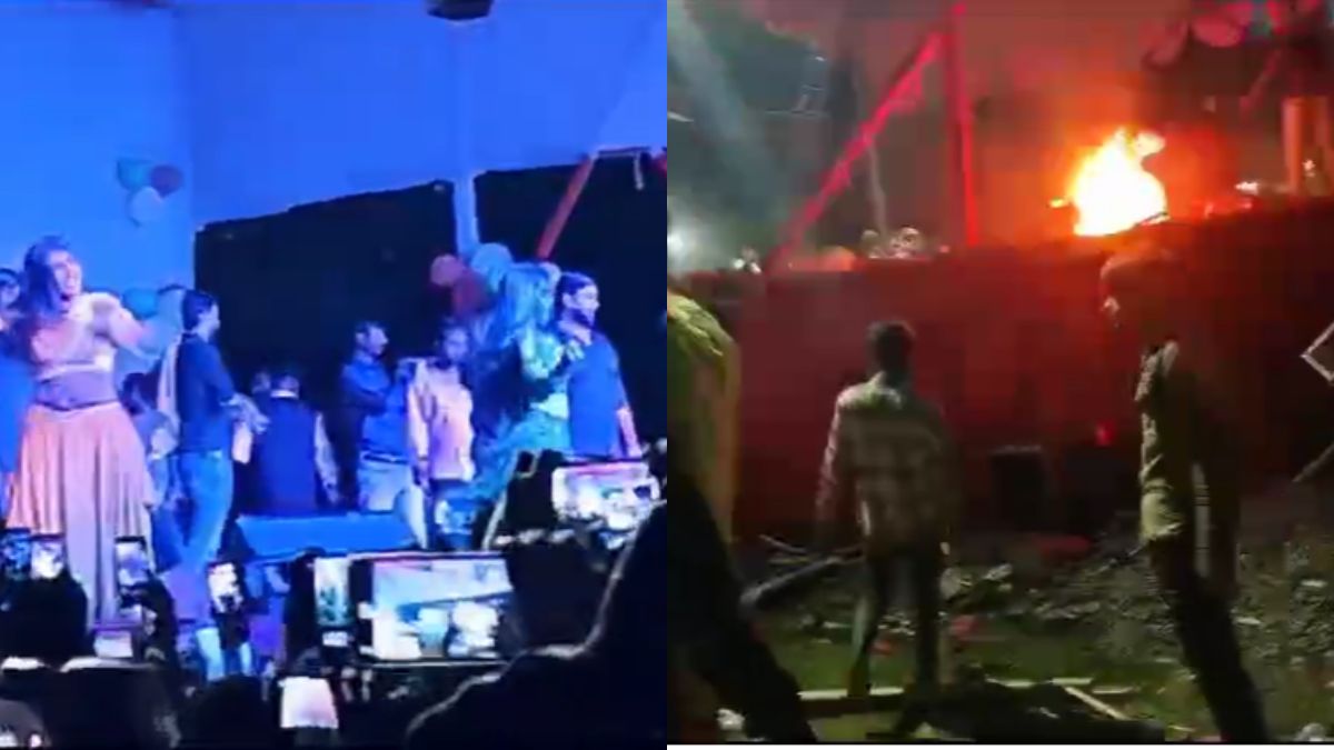 मधुबनी में माही-मनीषा के प्रोग्राम में जमकर बवाल, डांसर पर फेंकी पानी की बोतलें, स्टेज में तोड़फोड़, देखें- वीडियो
