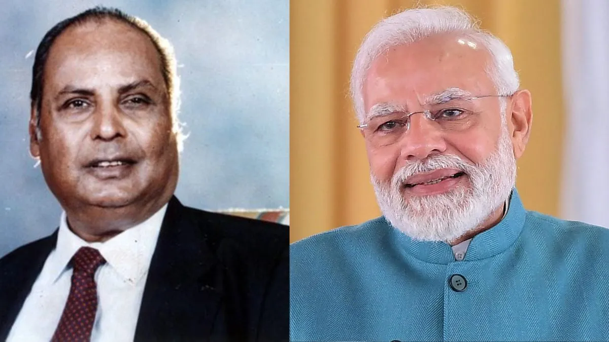 धीरूभाई अंबानी ने दशकों पहले PM मोदी को लेकर कर दी थी ये भविष्यवाणी, पहली मुलाकात में ही हो गए मुरीद धीरूभाई अंबानी ने की थी पीएम मोदी को लेकर भविष्यवाणी।- India TV Hindi