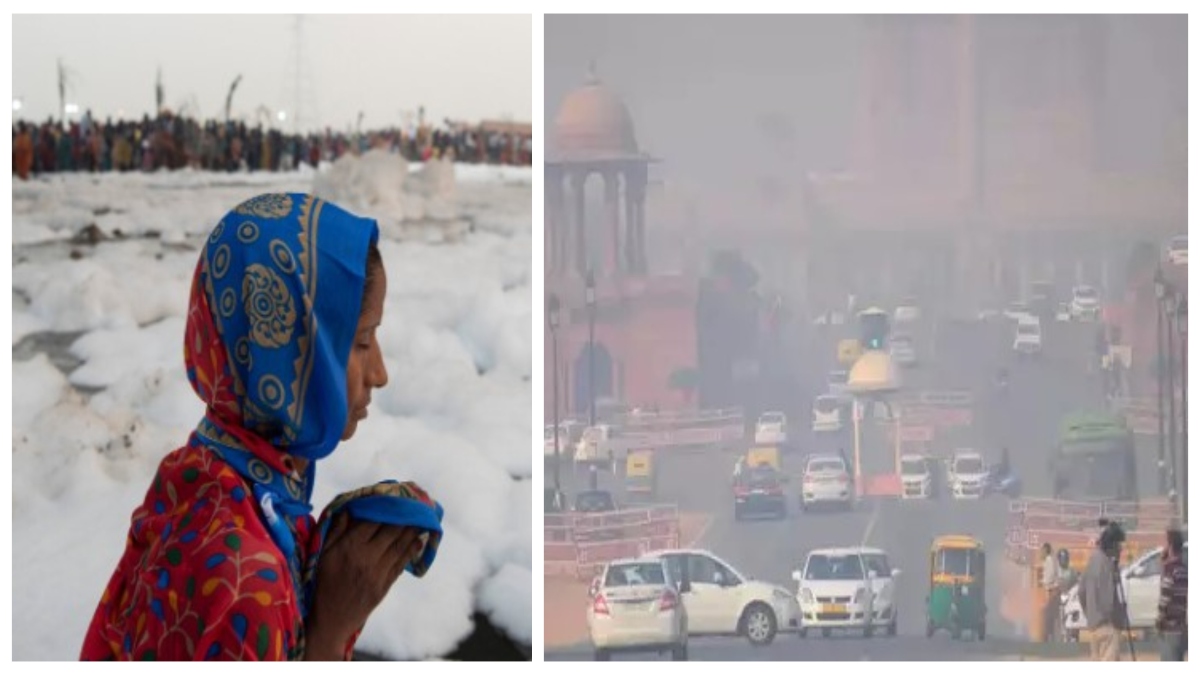 दिल्ली में हवा जहरीली, यमुना में तैर रहा जहरीला फोम, सियासत के बीच बढ़ी छठ पूजा की चिंता