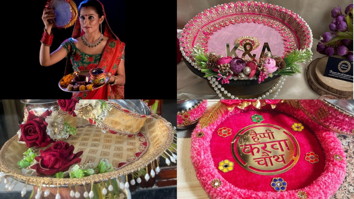 Karwa Chauth के लिए थाली डिज़ाइन का बढ़ा क्रेज़, देखें व्रत की थाली के एक से बढ़कर एक यूनिक कॉन्सेप्ट