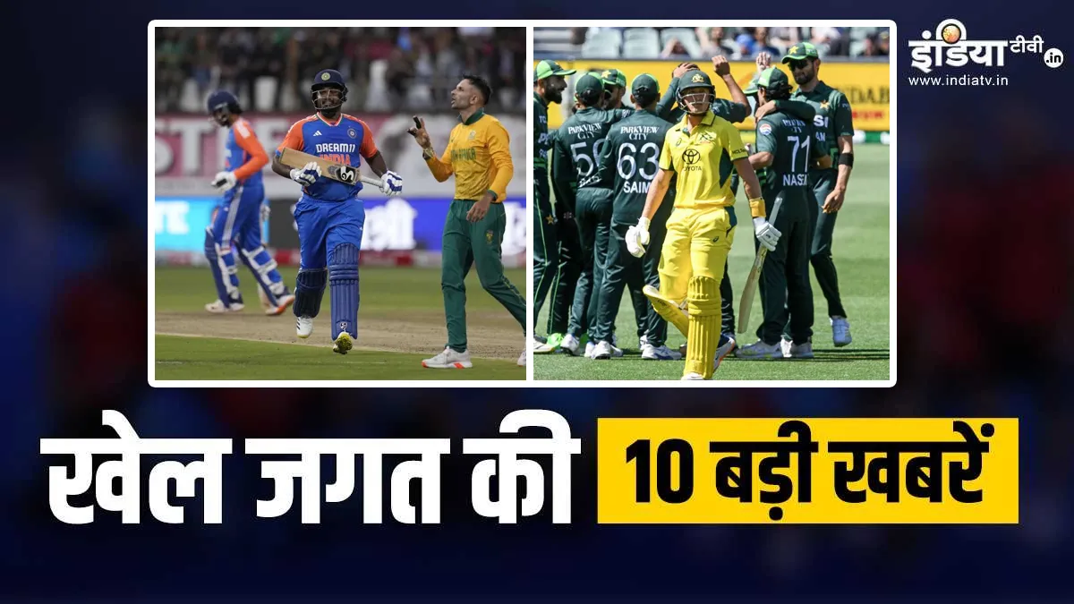 साउथ अफ्रीका में संजू सैमसन के धमाके से जीती टीम इंडिया, पाकिस्तान ने ऑस्ट्रेलिया को दी मात, देखें खेल जगत की बड़ी खबरें IND vs SA- India TV Hindi
