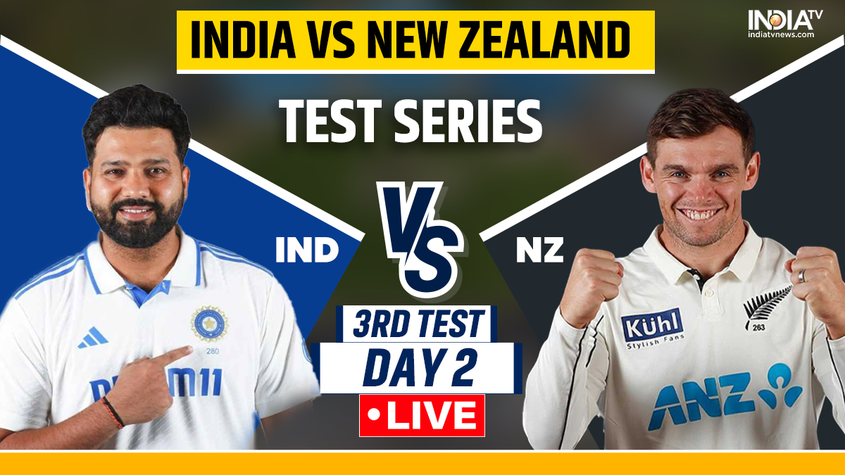 IND vs NZ, 3rd Test Day 2 LIVE: भारत बनाम न्यूजीलैंड तीसरा टेस्ट लाइव