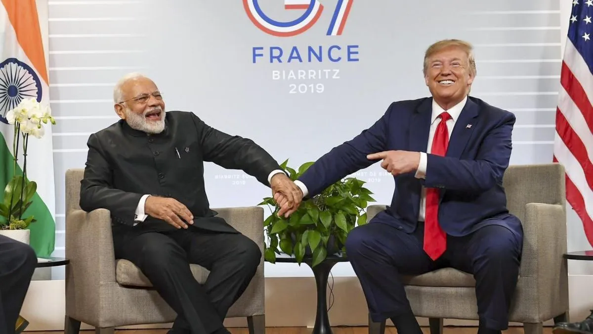 US Election: ट्रंप की जीत से दुनिया में भारत की स्थिति होगी और मजबूत, चीन-पाक की बढ़ेगी मुश्किलः विशेषज्ञ पीएम मोदी और अमेरिका के नवनिर्वाचित राष्ट्रपति ठहाका लगाते हुए (फाइल फोटो)- India TV Hindi