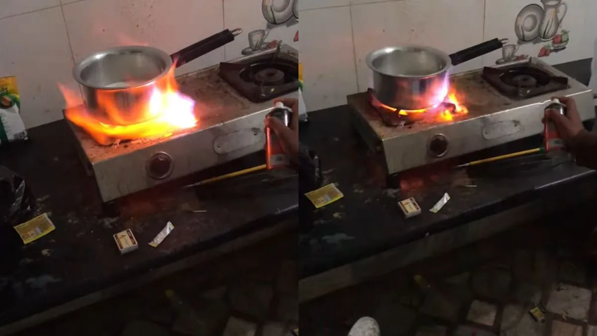 शख्स ने जुगाड़ से गैस पर बना दी चाय- India TV Hindi