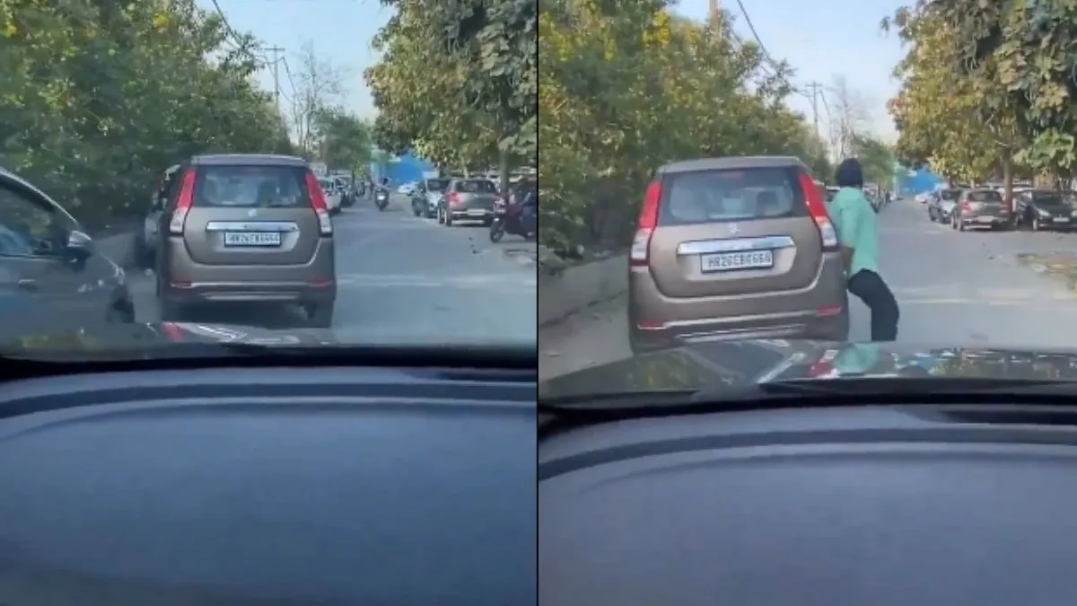 कार को सही जगह लगाते हुए सरदार जी- India TV Hindi