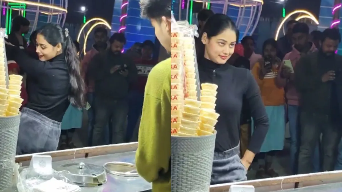 आइसक्रीम वाले के सामने डांस करती लड़की- India TV Hindi