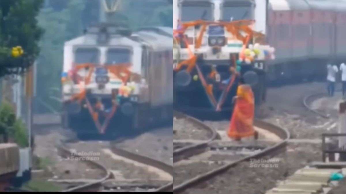 रेलवे ट्रैक पर टहल रही थीं आंटी, तभी सामने से आ गई ट्रेन, फिर जो हुआ Video में देखें