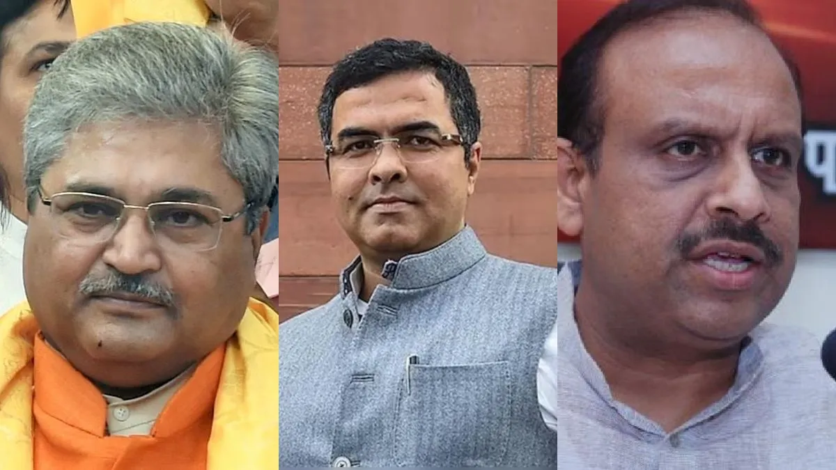 दुष्यंत गौतम, प्रवेश वर्मा और विजेंदर गुप्ता की फाइल फोटो- India TV Hindi