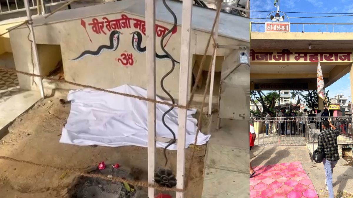 जयपुर: तेजाजी मंदिर में भगवान की मूर्ति तोड़ने से बवाल, गुस्साए लोगों ने जाम की रोड, टायर भी फूंके