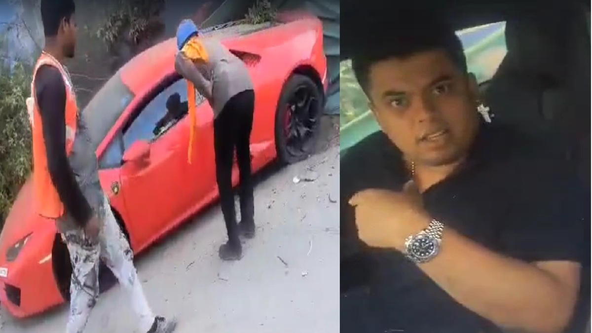 VIDEO: नोएडा में तेज रफ्तार का कहर, लैंबॉर्नी कार ने मजदूरों को कुचला, अंदर बैठा रईसजादा बोला- कोई मर गया क्या?