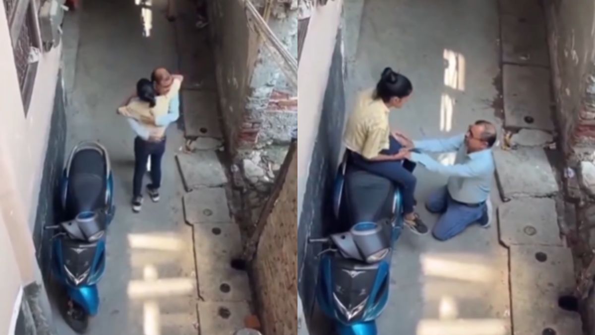 सुनसान गली में लड़की संग रोमांस कर रहे थे अंकल, Video देख Singles में मची  हाहाकार, बोले- इनके रहते हमारा क्या होगा - India TV Hindi