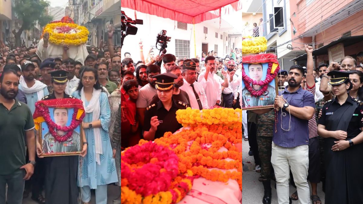 आर्मी की वर्दी पहने, सीने से तस्वीर लगाए…पायलट पति को कर्नल पत्नी ने दी अंतिम विदाई, जिसने भी देखा आंखों में आ गए आंसू