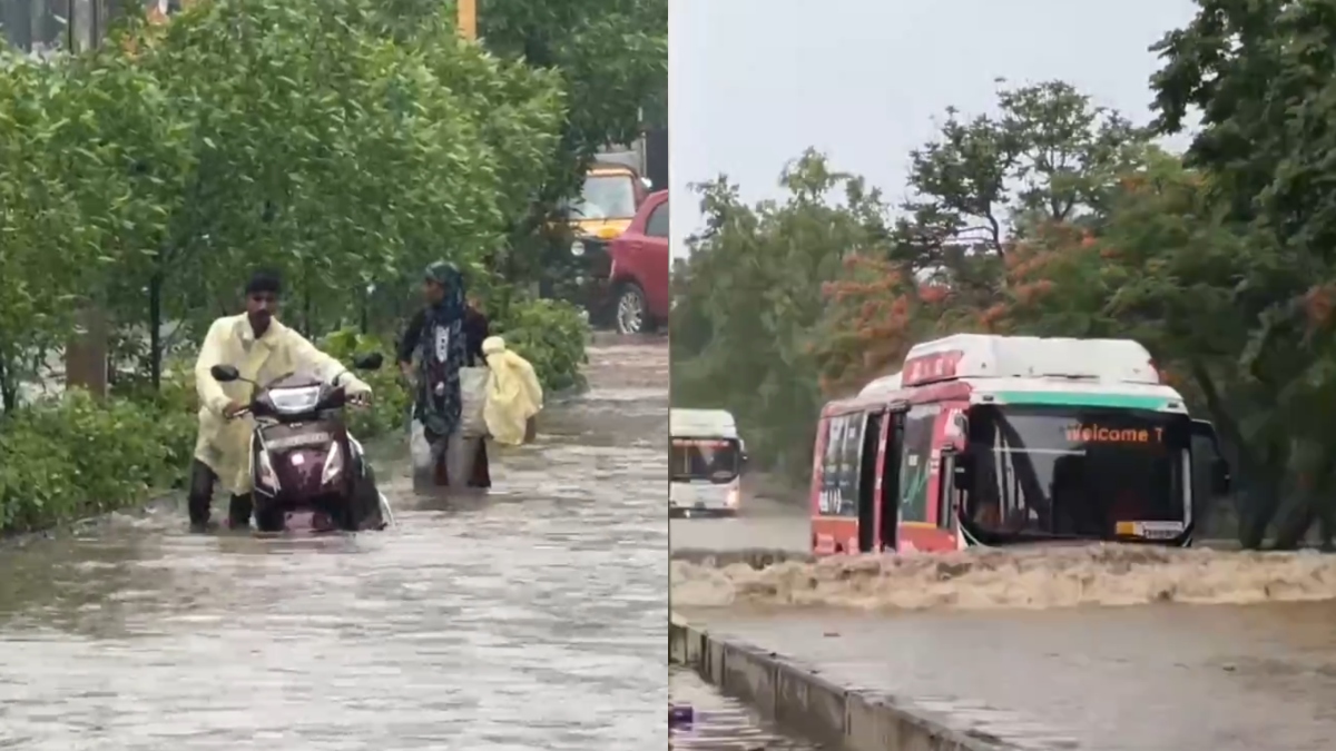 Video: पुणे में बारिश के बाद तालाब बनी सड़कें, पानी में डूबकर निकल रहीं बसें