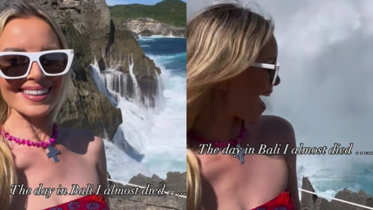 समुद्र किनारे खड़ी होकर सेल्फी ले रही थी लड़की, अचानक तेज लहर आई और फिर जो हुआ इस Video में देखें बीच पर खड़ी कैटी जॉनसन- India TV Hindi