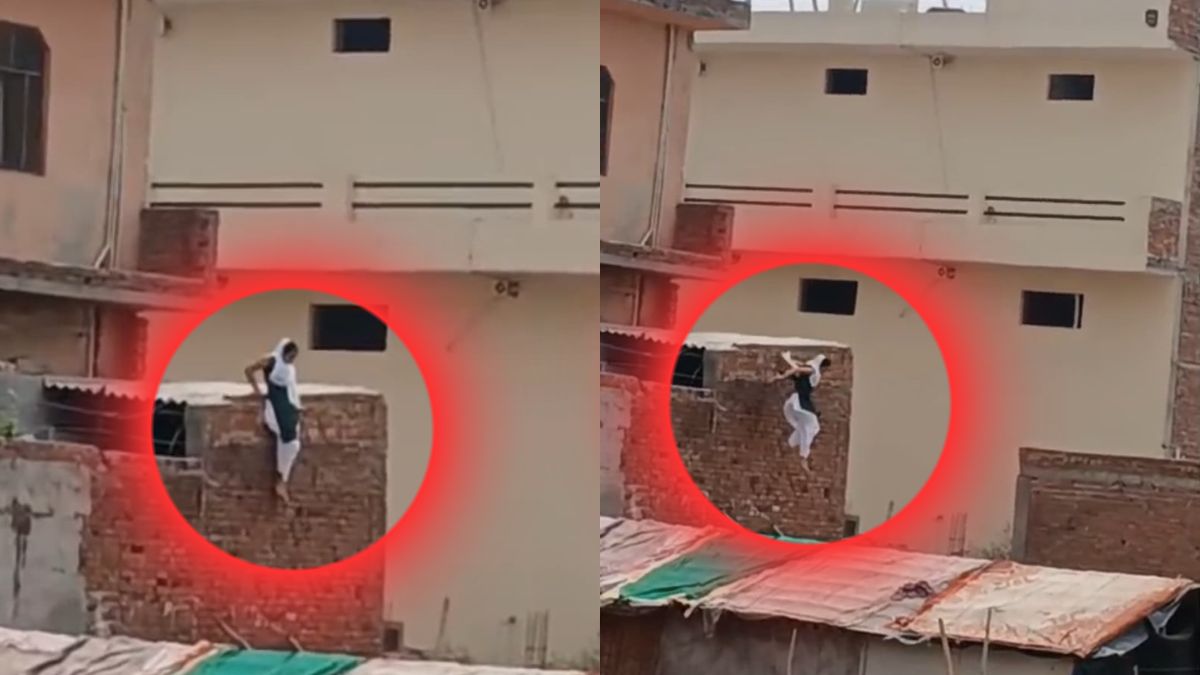 VIDEO: आशिक संग होटल में गुलछर्रे उड़ा रही थी महिला, पति के साथ पुलिस को आता देख छत से कूदकर हुई फरार