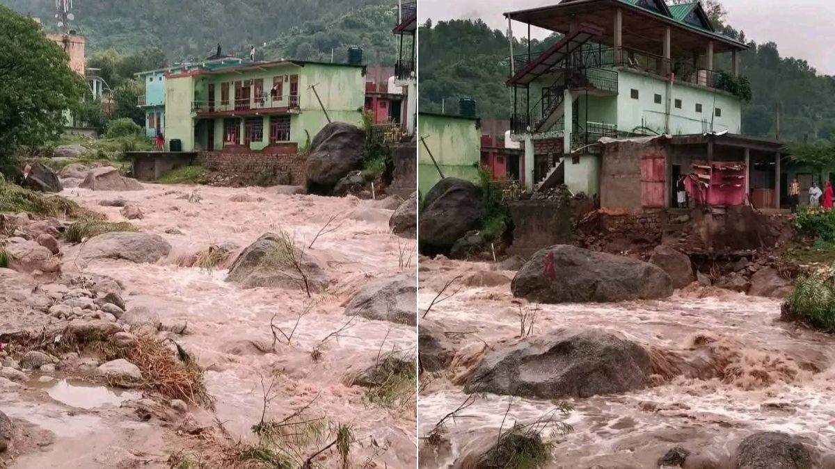 VIDEO: हिमाचल के मंडी में बादल फटने से तबाही, 8 मकान बह गए, 9 लोग लापता; आज भी तेज बारिश का रेड अलर्ट