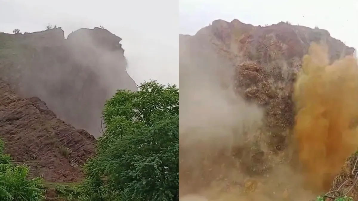 पहाड़ ढहते वीडियो आया सामने- India TV Hindi