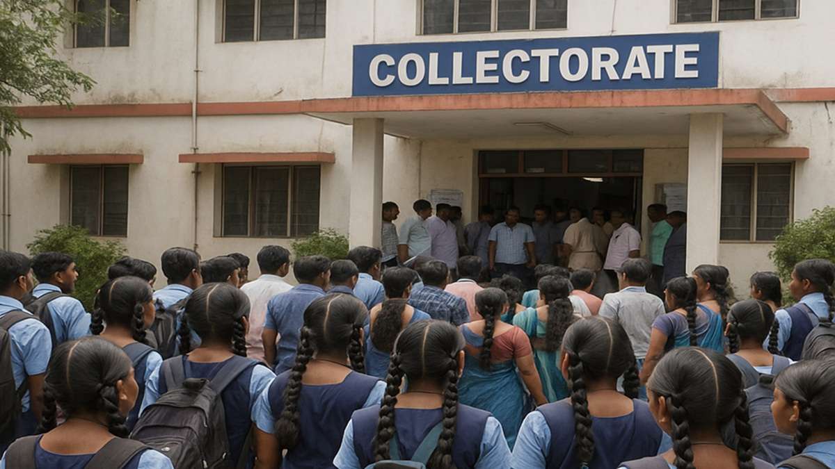 15 किमी पैदल चलकर कलेक्ट्रेट पहुंचे 65 छात्र, प्रिंसिपल को लेकर की शिकायत, बोले- ‘केवल इंग्लिश में…’