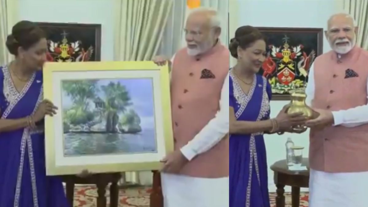 पीएम मोदी ने प्रधानमंत्री कमला बिसेसर को दिया महाकुंभ और सरयू नदी का पवित्र जल, भेंट की राममंदिर की प्रतिकृति