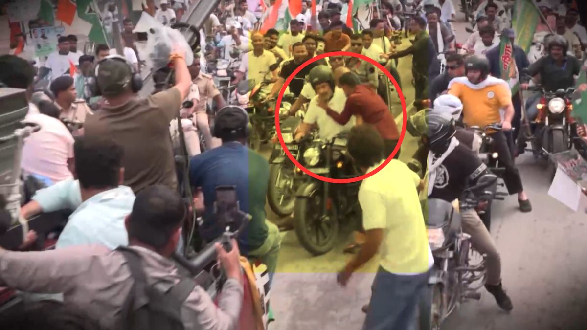 VIDEO: शख्स ने राहुल गांधी को KISS करने की कोशिश की, सुरक्षाकर्मी ने जड़ दिया थप्पड़