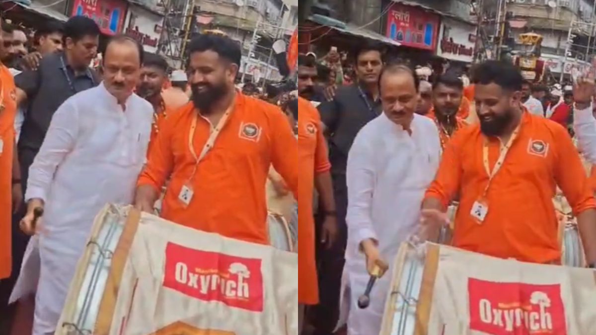 पुणे में गणपति विसर्जन में शामिल हुए डिप्टी सीएम अजित पवार, श्रद्धालुओं के साथ बजाया ढोल; देखें वीडियो
