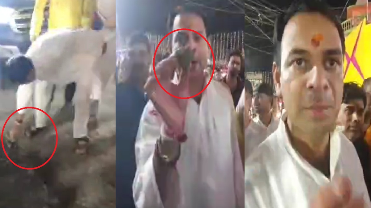 VIDEO: गुस्से में सड़क से कंक्रीट और पत्थर उठाने लगे तेज प्रताप यादव, महुआ से RJD विधायक को कहा- निकम्मा