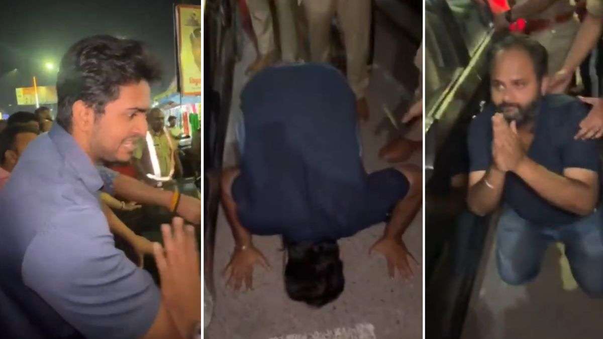 यूपी: मेरठ में राज्यमंत्री सोमेंद्र तोमर का नाम लेकर नेता ने किया हंगामा, युवक से सड़क पर नाक रगड़वाई, देखें VIDEO