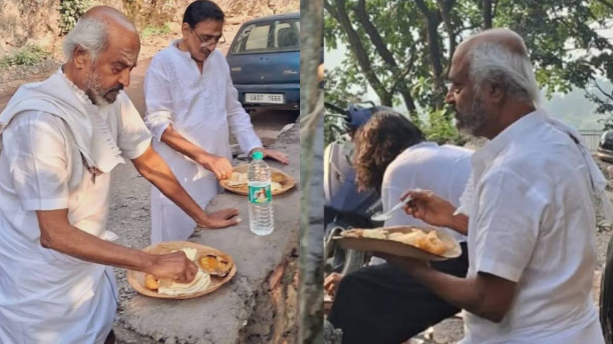 सुपरस्टार रजनीकांत को ऋषिकेश में मिला सुकून, सड़क किनारे पत्तल में खाया सादा खाना