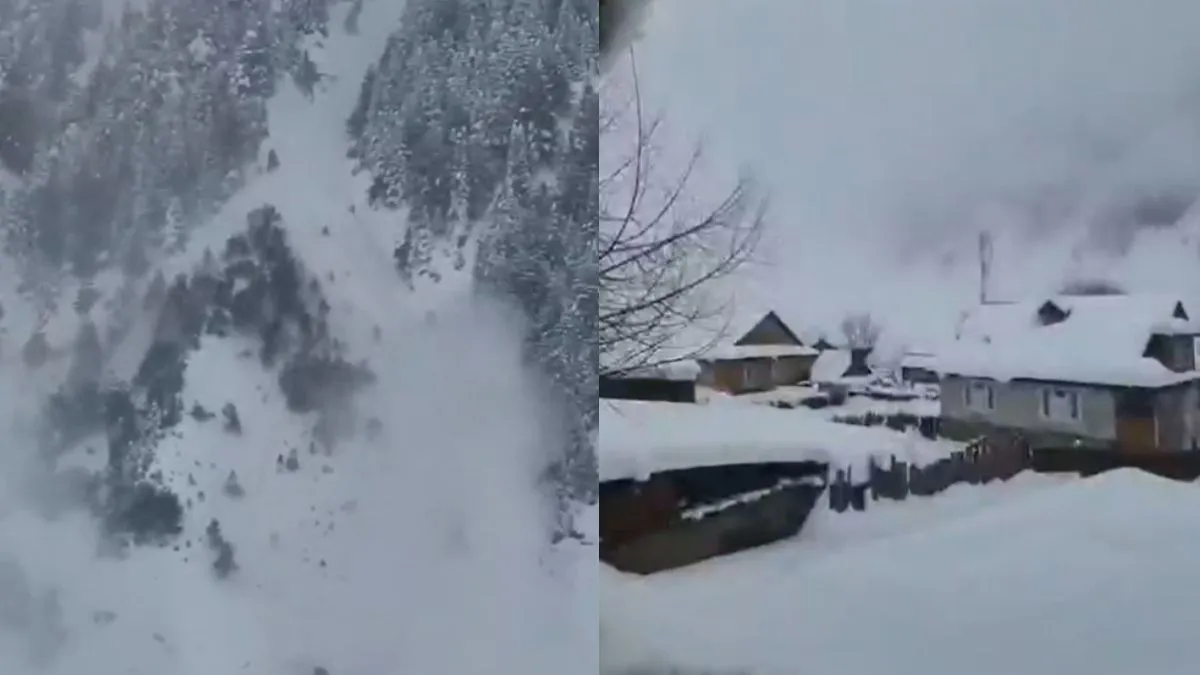 VIDEO: किश्तवाड़ में एवलांच से आफत! पहाड़ से पेड़ों को चीरते हुए नीचे आई बर्फ kishtwar avalanche- India TV Hindi