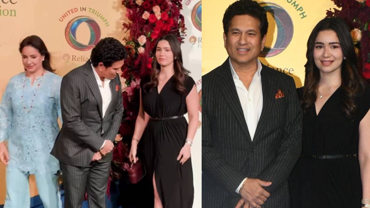 परिवार संग एंटीलिया पहुंचे सचिन तेंदुलकर, हवा में लहराई बेटी सारा की काली ड्रेस तो…