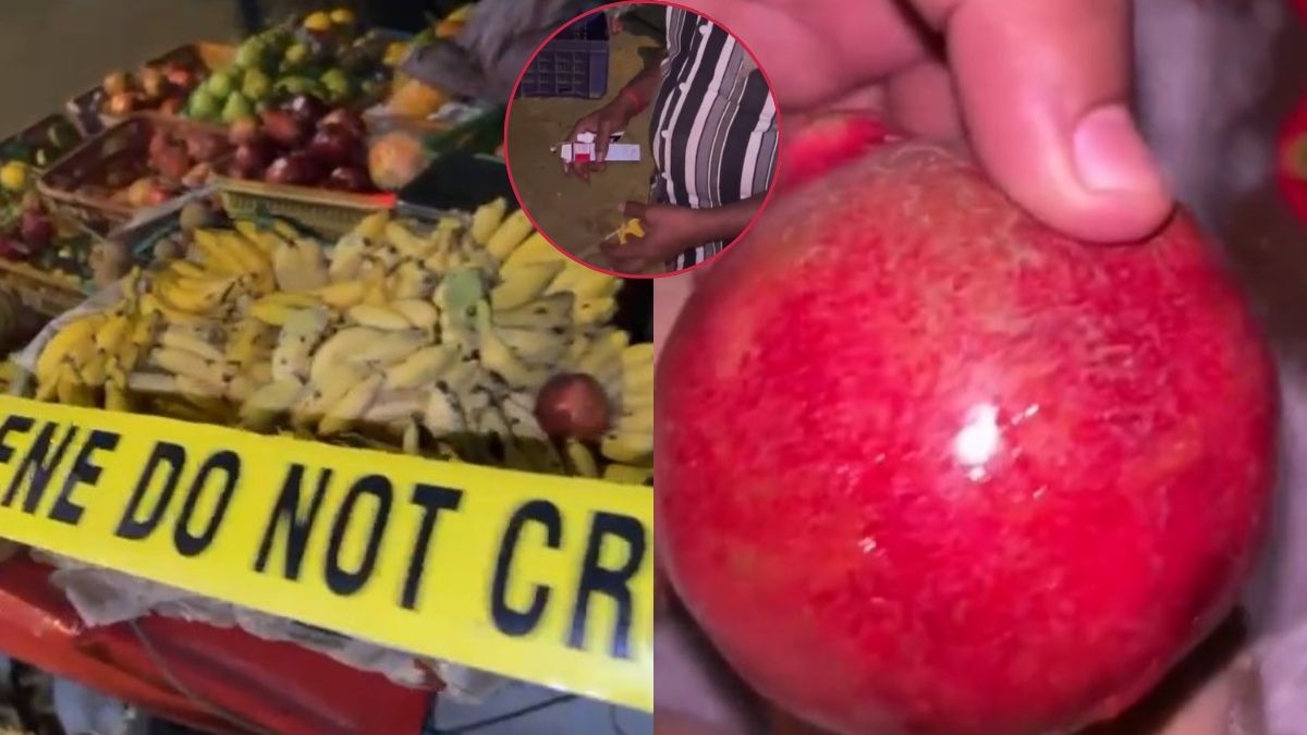 फल विक्रेताओं की घिनौनी करतूत का VIDEO आया सामने, चूहे मारने की दवा लगाकर बेचे जा रहे थे फल