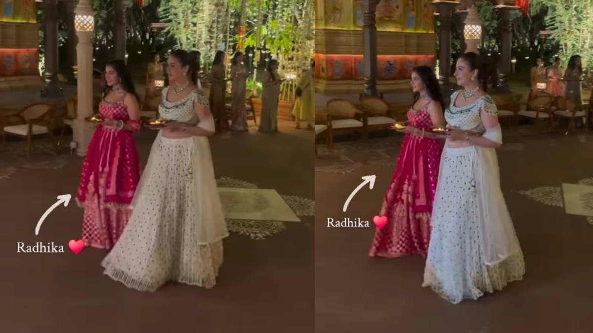 दोस्त की शादी में राधिका मर्चेंट का दिखा रॉयल लुक, गुलाबी लहंगे में लूटी महफिल